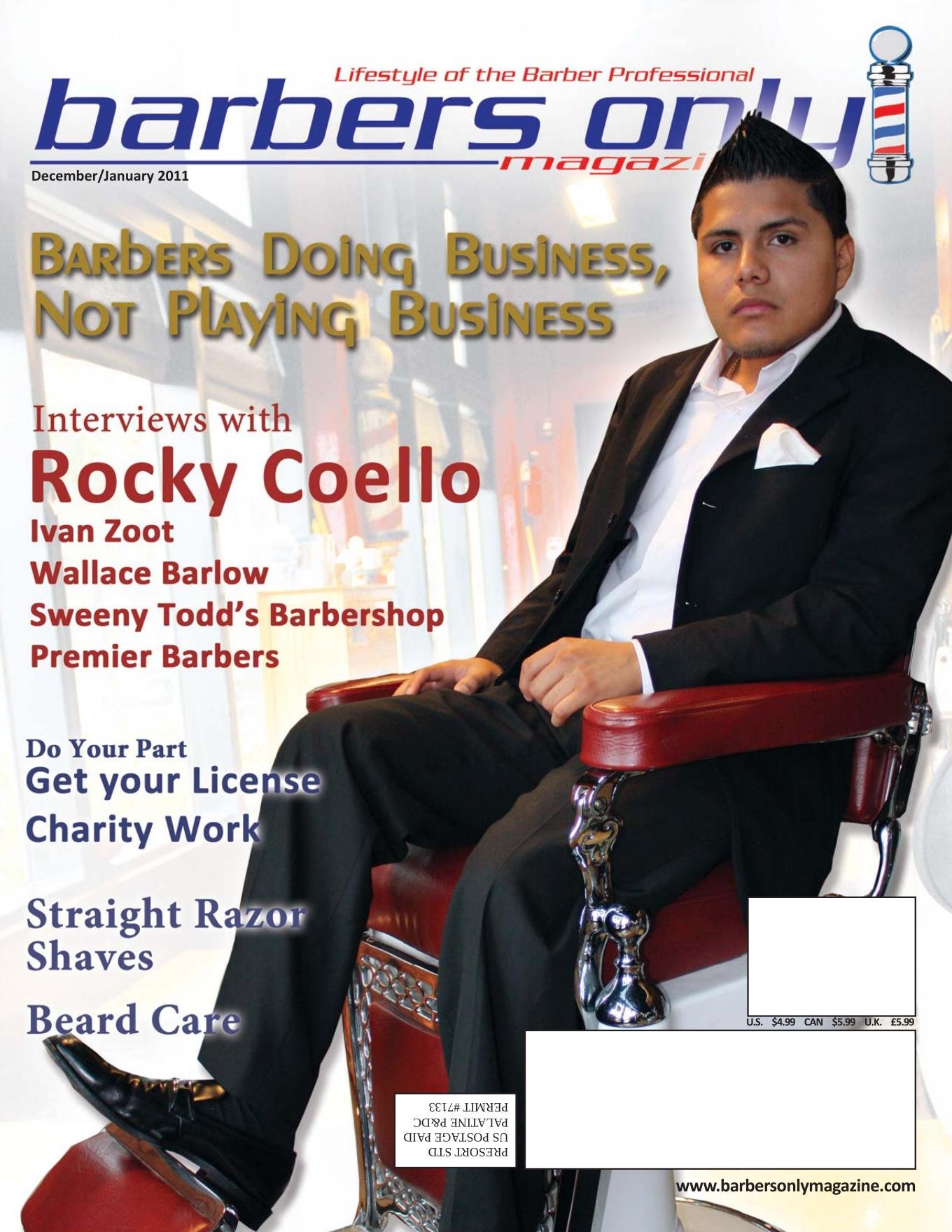 Barbers Only Magazine cover featuring Rocky Coello